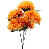 Jumi Kunstbloemen kunstboeket van chrysanten 54 cm oranje ALS HET LEVEN