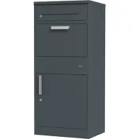 Axi Levi Pakketbrievenbus van Metaal Antraciet | Parcel Box voor meerdere pakketjes | Brievenbus met Slot | 50,6 x 38,3 x 112 cm