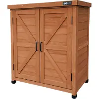 Axi Felix Opbergkast voor in de tuin van hout in Koffiebruin | Tuinkast met vast plank | 80 x 45 x 93 cm