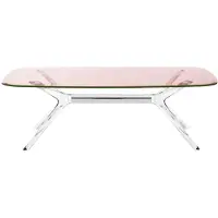 Kartell Blast Tafel 130x80 cm | Pink-Crystal-Chrome
