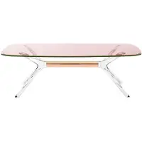 Kartell Blast Tafel 130x80 cm | Pink-Crystal-Bronze
