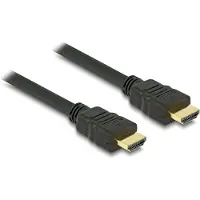 DeLOCK 84409 HDMI-kabel HDMI Aansluitkabel HDMI-A-stekker 5 m Zwart Rond, Afgeschermd, Vergulde steekcontacten, Verdraaid