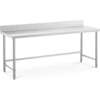 Royal Catering RVS tafel - 200 x 70 cm - opstand - 95 kg draagvermogen -