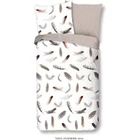 Good Morning dekbedovertrek Feathers - flanel - 140x220