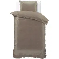 Sleeptime Velvet dekbedovertrek Sultan - embossed - taupe - 1-persoons (140x220 + 60x70cm)