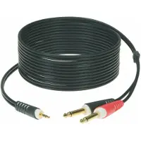 Klotz CABLE Y BLACK 2M MINI JACK 3P - 2X JACK 2P GOLD CONTACT