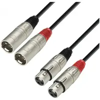 Adam hall 3 STAR Twin XLR (F) to Twin XLR (M) Cable 6m
