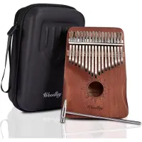 Woodley Kalimba set - 17 tonen - Duimpiano - Muziekinstrument - Donker bamboehout - Inclusief waterdichte opbergcase