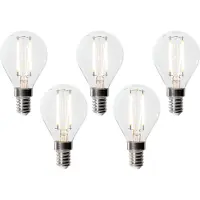 LUEDD Set van 5 E14 dimbare ledlampen P45 helder glas 3W 250 lm 2700K
