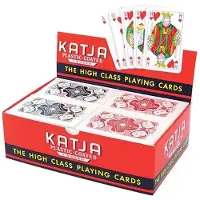 Katja speelkaarten - Bridgekaartenset 12 stuks ( 6 rood, 6 blauw)