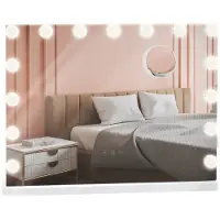 CLP Marlene Hollywood Make-up Spiegel - 10x Vergroting - LED Verlichting - Touch & Geheugenfunctie - USB - Staand & Muurmontage - wit