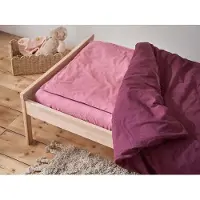 Yumeko Kinderdekbedovertrek Gewassen Percal Katoen 100x135 Paars - Eco, Bio & Fairtrade