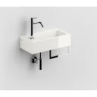 Clou Flush 3 fontein mineraalmarmer 36cm links en handdoekhouder wit glans