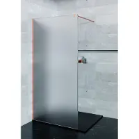 Saniclear Blurred douchewand matglas 70x200cm geborsteld koper profiel