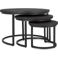 MD Interior Rondo set van 3 salontafels mangohout zwart