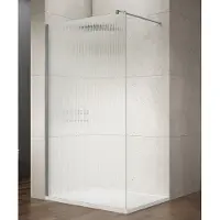 Saniclear Ridge inloopdouche 100x200cm ribbelglas RVS