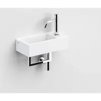 Clou Flush 3 fontein solid surface 36cm rechts met handdoekhouder wit mat