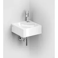 Clou Flush 5 keramische hoekfontein 27cm met kraangat wit glans