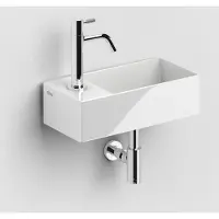 Clou New Flush 3 keramische fontein 35cm met kraangat links wit glans