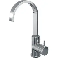 Brauer Wastafelmengkraan Chrome Edition Coldstart Opbouw Hoog Plat Gebogen Korte Ronde Hendel Chroom