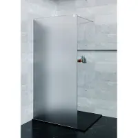 Saniclear Blurred douchewand matglas 110x200cm rvs profiel