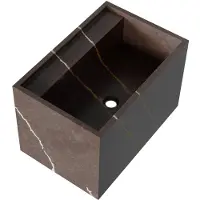 Brauer Nova vrijhangende wastafel marmerlook 60cm zonder kraangat copper brown