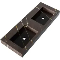 Brauer Coral dubbele wastafel marmerlook 120cm zonder kraangat copper brown