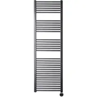 Sanicare elektrische design radiator 45x172cm gunmetal met thermostaat rechts chroom