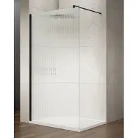 Saniclear Ridge inloopdouche 70x200cm ribbelglas mat zwart