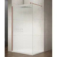 Saniclear Ridge inloopdouche 100x200cm ribbelglas geborsteld koper