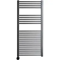 Sanicare elektrische design radiator 45x112cm gunmetal met thermostaat links zwart