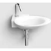Clou First hoekfontein mineraalmarmer 39cm met kraangat links wit glans