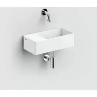 Clou New Flush 3 fontein solid surface 35cm links wit mat