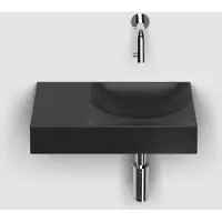 Clou Vale keramische fontein 38cm zonder kraangat links zwart mat