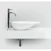 Clou First fontein waskom mineraalmarmer 36cm wit glans