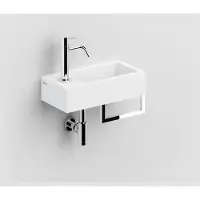 Clou Flush 3 fontein solid surface 36cm links met handdoekhouder wit mat