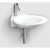 Clou First keramische hoekfontein 39cm met kraangat links wit glans