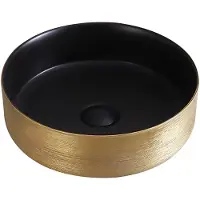 SaniGoods Alivio waskom 36cm met goud reliëf en zwarte binnenkant
