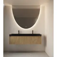 Gliss Design Eos spiegel ronding naar beneden 120x120cm