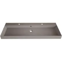 SaniGoods Kolo wastafel 140cm met 2 kraangaten mat leigrijs