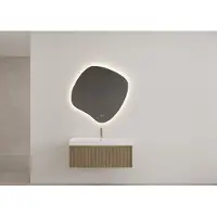 Gliss Design Timotheus badmeubel met ribbelfront 100cm ash gray met mat witte wastafel met 1 kraangat Lako