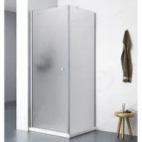 Aqualine Pilot melkglas douchecabine 70x70cm vierkant met chromen profielen