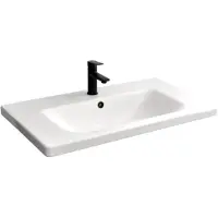 Sanicare Q18 keramische wastafel 80cm met kraangat wit glans