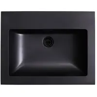 Lambini Designs Lugano wastafel quartz 60cm met kraangat zwart mat