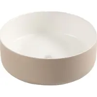 Differnz Mira waskom rond 36x12cm beige/wit