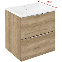 Sapho Cirasa Compact badmeubel 50cm eiken met witte wastafel