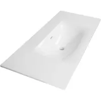 Brauer Glacier wastafel fine stone 100cm zonder kraangat wit glans