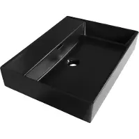 Brauer Lunar wastafel keramiek 60cm zonder kraangat zwart mat
