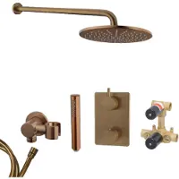Mueller Bronzo inbouw regendouche met hoofddouche 30cm en muurarm 45cm brons koper geborsteld