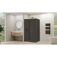 Van Rijn ST09 hoekcabine met rookglas 90x140cm zwart